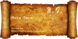 Mata Imre névjegykártya